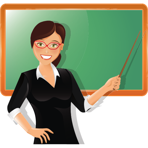 disegno di insegnante con lavagna
